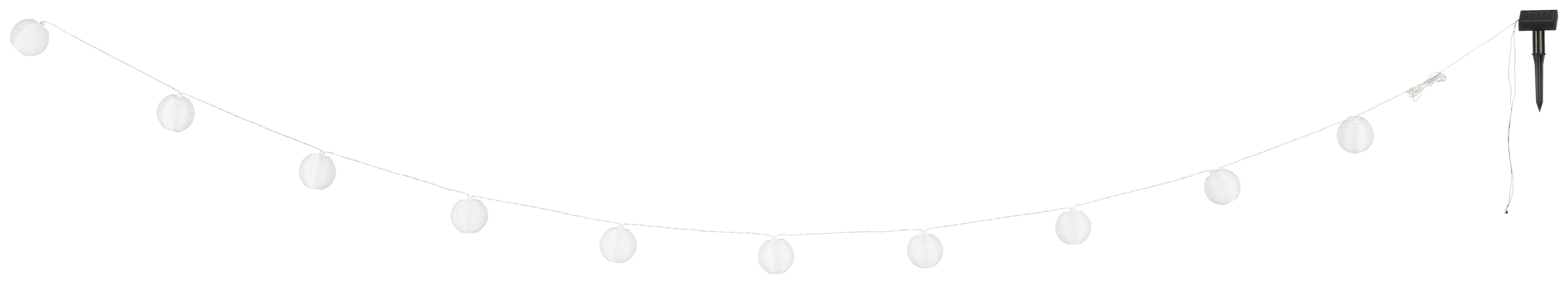 Solarleuchte Lampi Weiß max. 0,6 Watt - Weiß, ROMANTIK / LANDHAUS, Kunststoff/Textil (200cm) - Mömax