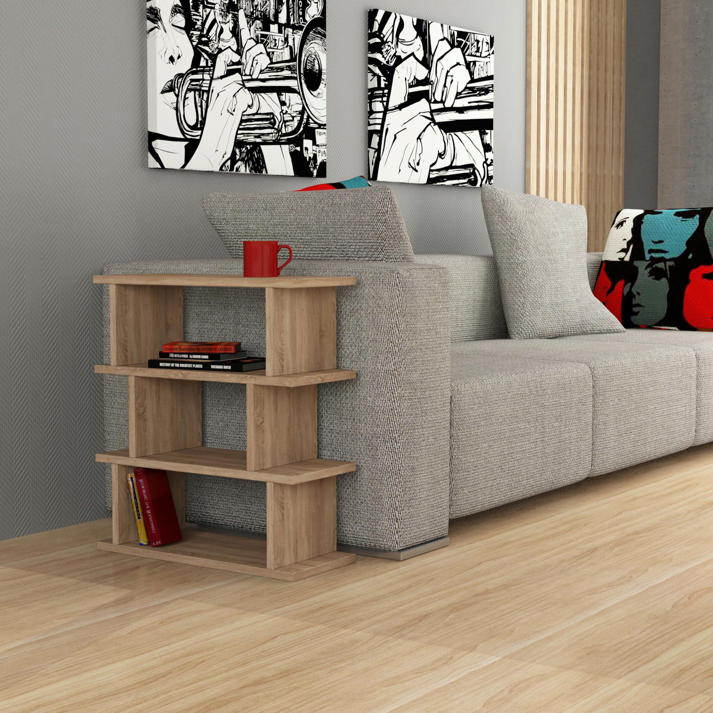 BEISTELLTISCH TOTEM BEISTELLTISCH - Eichefarben, Design, Holzwerkstoff (54/22/60cm) - Livetastic