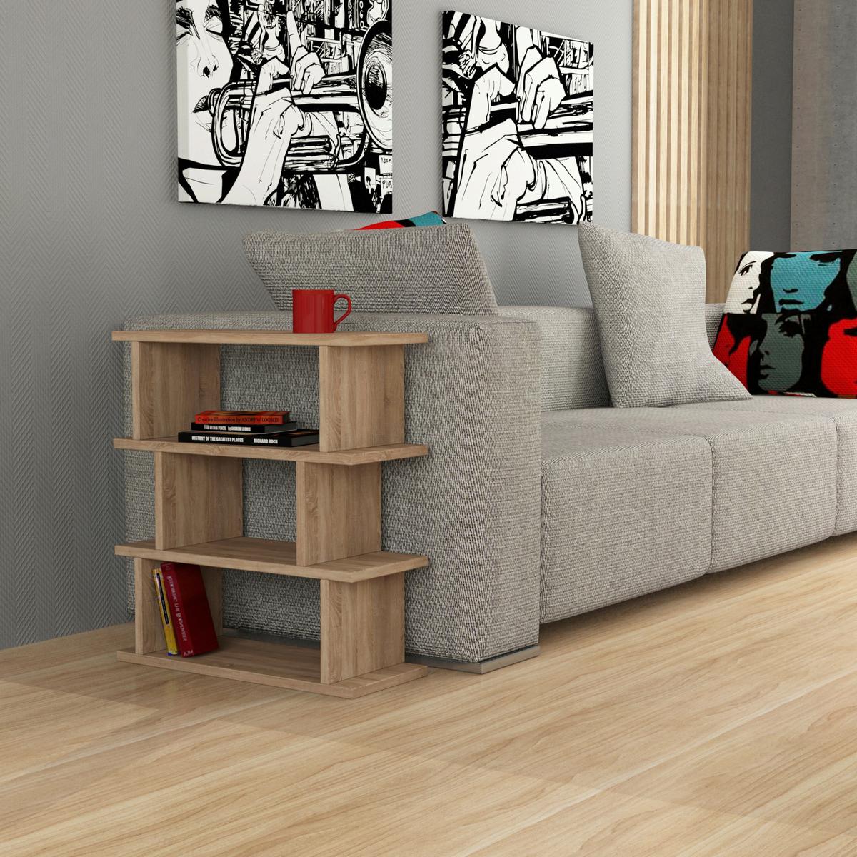 BEISTELLTISCH TOTEM BEISTELLTISCH - Eichefarben, Design, Holzwerkstoff (54/22/60cm) - Livetastic