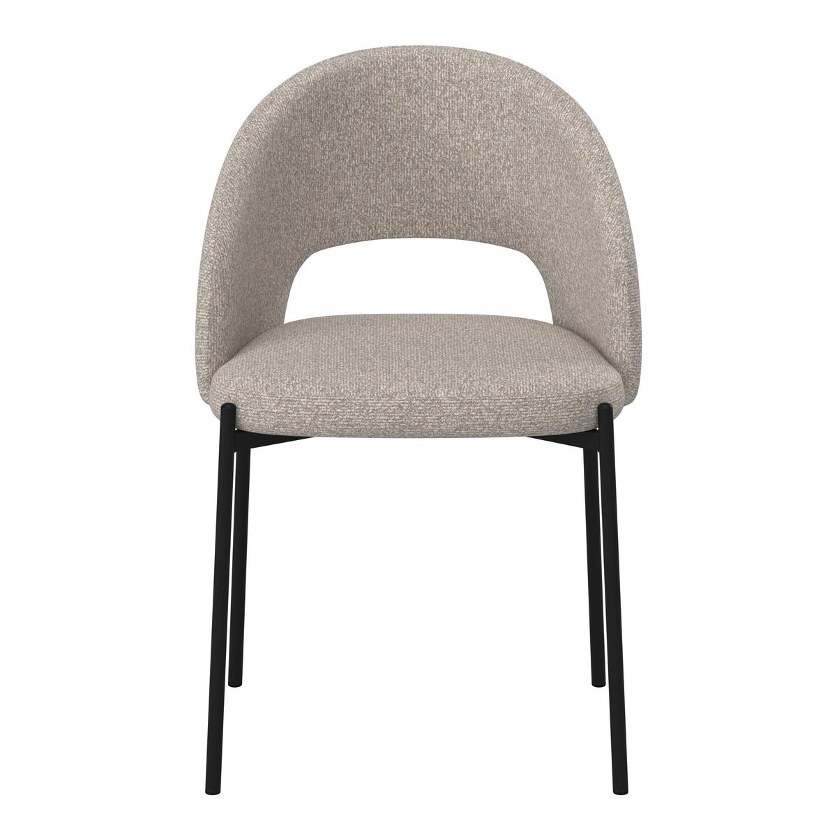 Stuhl Nadiya Hellgrau Leinenoptik Gepolstert - Hellgrau/Schwarz, MODERN, Holz/Textil (52/78/56cm) - Bessagi Home