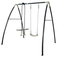 Schaukel Anthrazit/Creme - Anthrazit/Creme, KONVENTIONELL, Kunststoff/Metall (210/220/238cm) - Ambia Garden