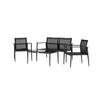 GARTENGARNITUR BREAK - Schwarz, KONVENTIONELL, Glas/Textil - Gardenson