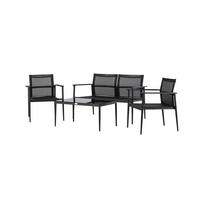 GARTENGARNITUR BREAK - Schwarz, KONVENTIONELL, Glas/Textil - Gardenson