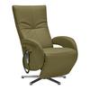 Relaxsessel Sitting 2 Olivgrün - Chromfarben/Olivgrün, MODERN, Leder (70/111/80cm) - Premium Living