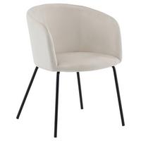 Stuhl Berit ca. 55x78x55 cm Weiß - Beige/Schwarz, Design, Holz/Textil (55/78/55cm) - Livetastic