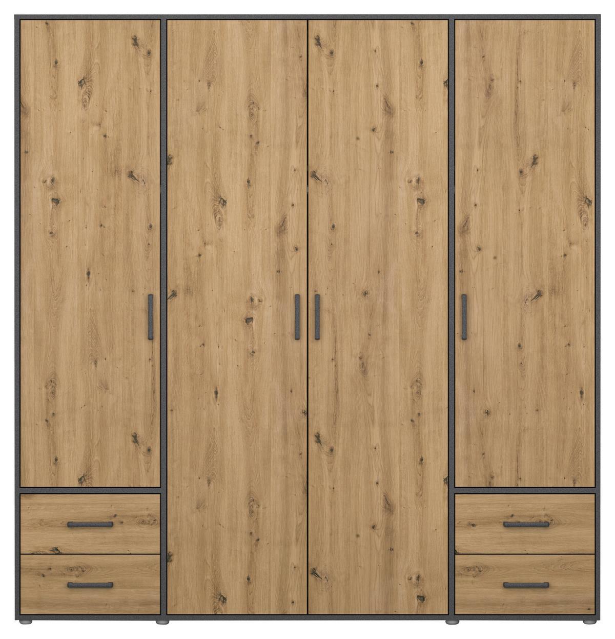 Ormar S Klasičnim Vratima Voyager - siva/hrast Artisan, Moderno, drvni materijal/plastika (187/194/53cm) - Modern Living