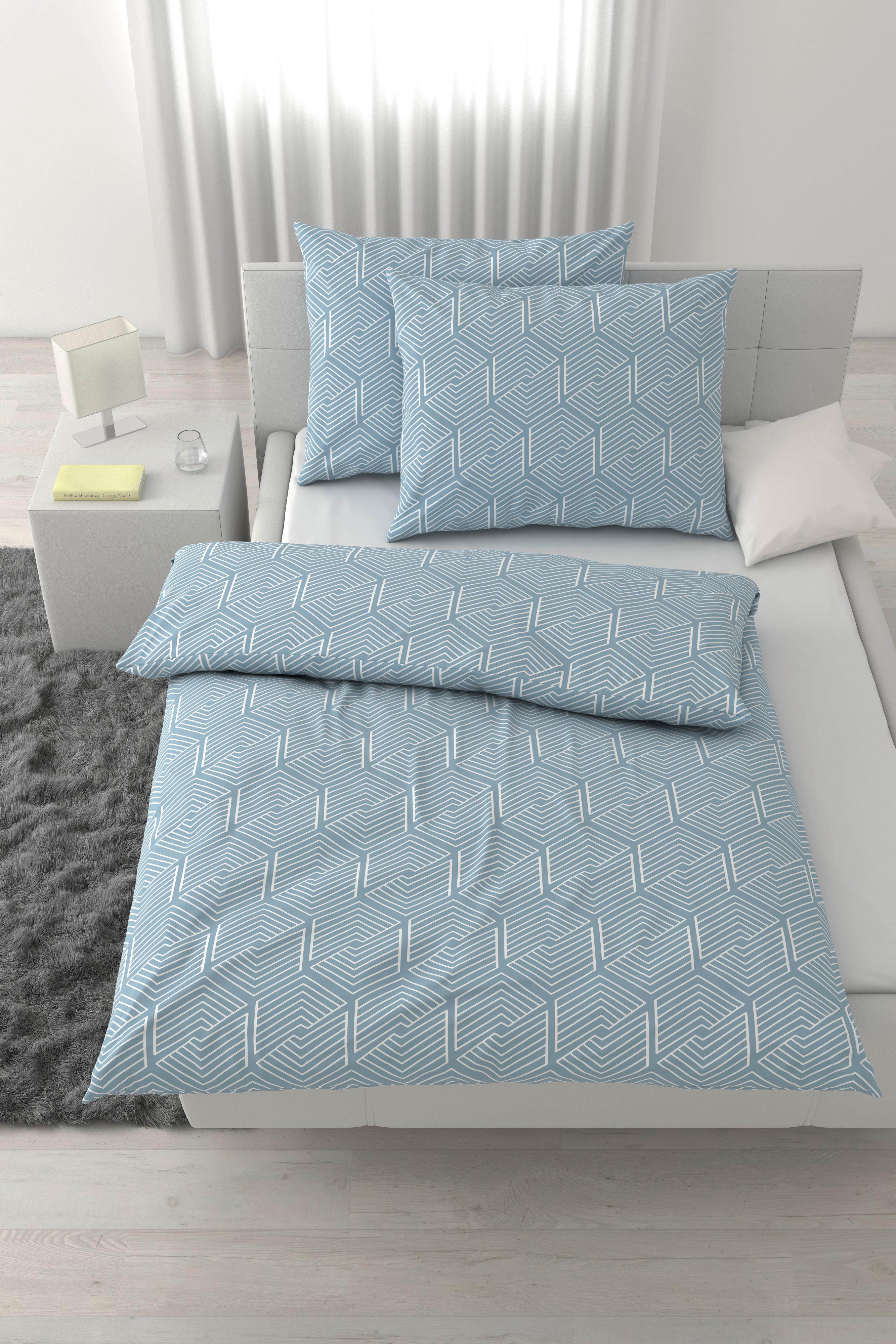 Lenjerie de pat Kai cca. 2x50x70/200x220 cm - albastru deschis, Konventionell, textil (200/220cm) - Mömax