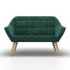 Dvosed Monique, Zelena - zelena/naravne barve, Moderno, kovina/tekstil (126/74/76cm) - Bessagi Home