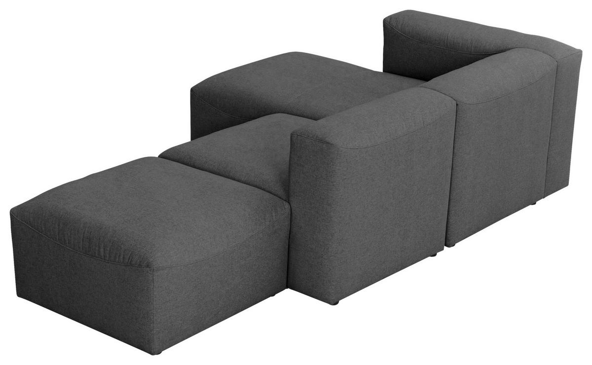 Ecksofa Lena in Anthrazit Flachgewebe - Anthrazit, Design, Kunststoff/Textil (160/250cm) - Max Winzer