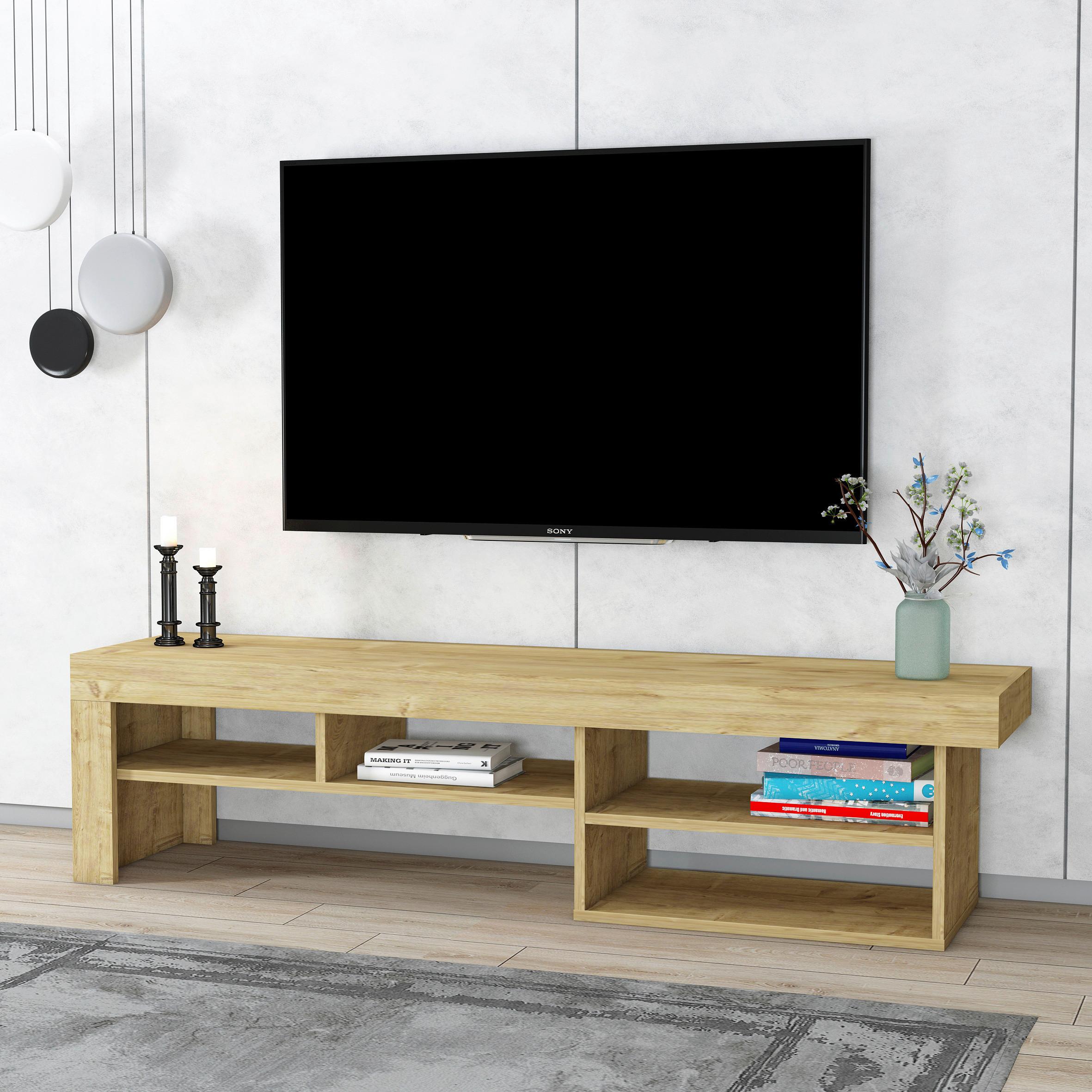 Nizka Omarica Hestia - barve hrasta, Design, leseni material (160/40/38cm) - MID.YOU