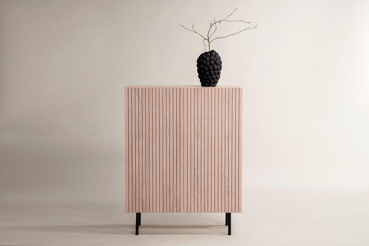 HIGHBOARD BJÖRKÖN - Eichefarben/Schwarz, Design, Holz/Holzwerkstoff (80/103/30cm) - Livetastic