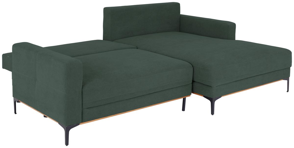Kutna Garnitura Bergamo - šumska zelena/crna, Moderno, tekstil/metal (238/162cm) - Mömax