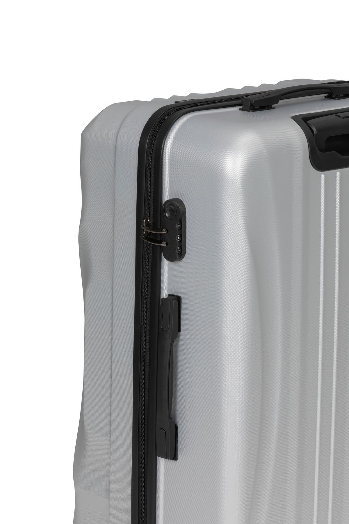 ZESTAW WALIZEK PODRÓŻNYCH CHICAGO - kolor srebrny, Trend, tworzywo sztuczne/metal - Novel