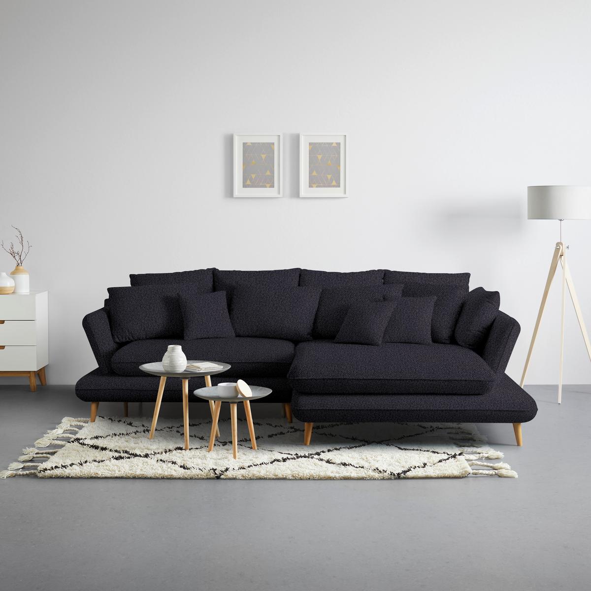 Coltar MONTE - negru, Romantik / Landhaus, lemn/textil (283/181cm) - Based