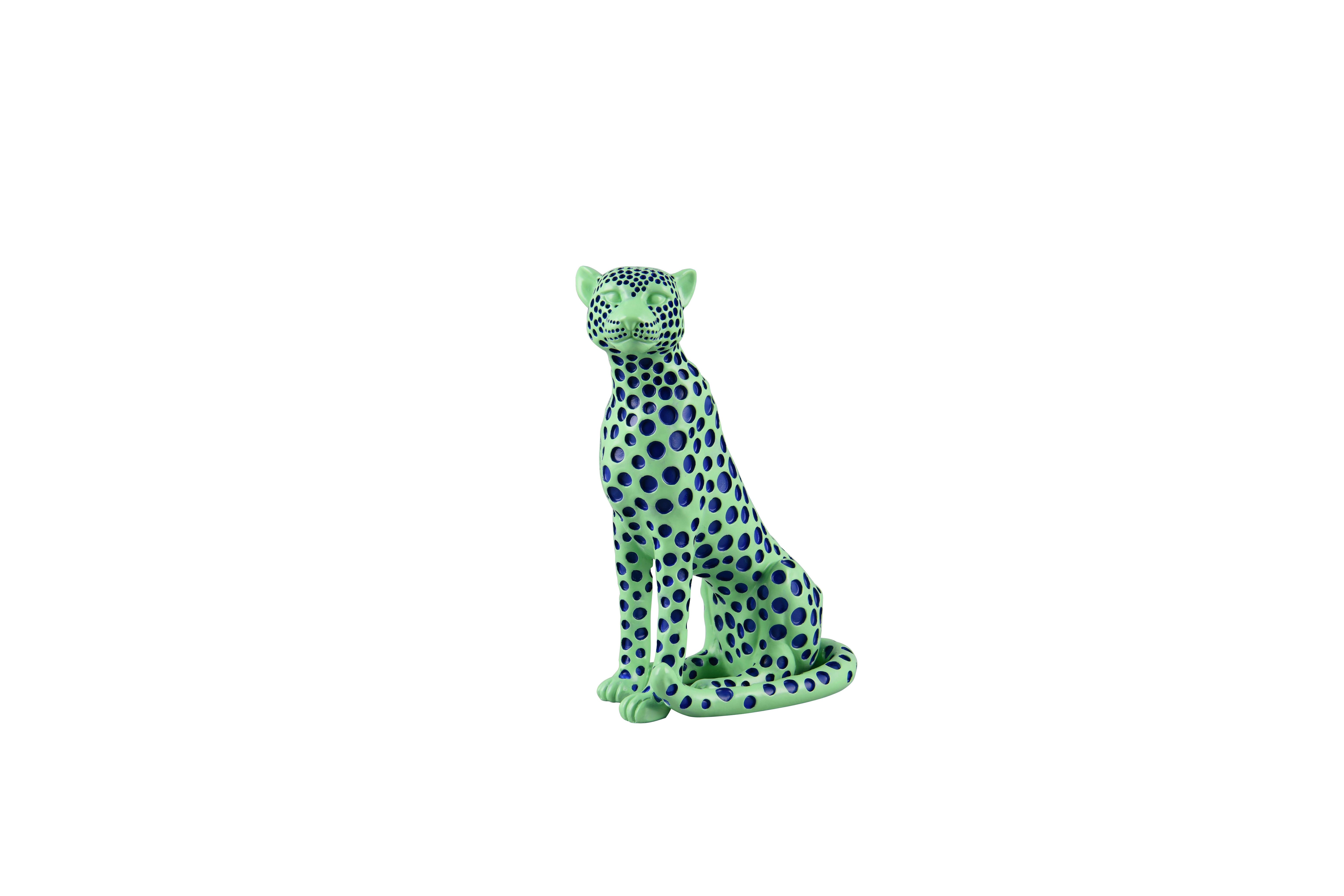 Dekoleopard Pantra Grün - Grün, Basics, Kunststoff (10,5/26/19cm)
