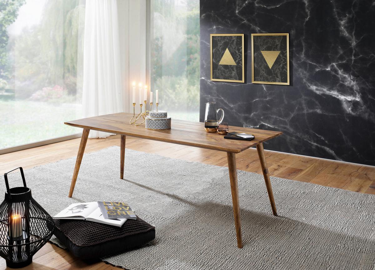 Jedilna Miza Repa, Pravi Les, 160x80cm - barve indijskega rožnega lesa, Design, les (160/80/76cm) - MID.YOU