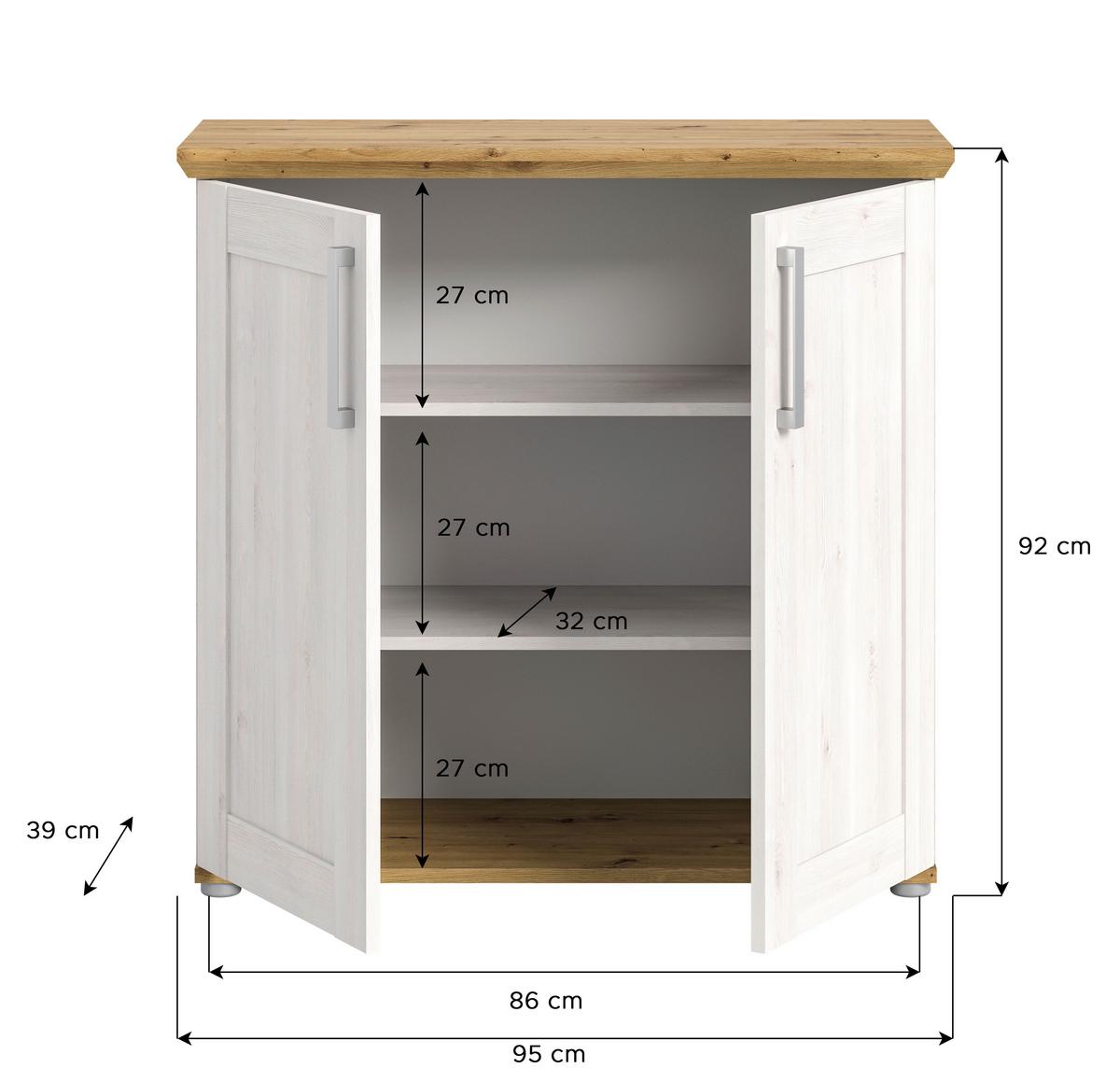 Kommode Verona ca. 90x88x37 cm Lärche/Eiche - KONVENTIONELL, Holzwerkstoff/Kunststoff (90/88/37cm) - MID.YOU