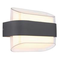 Zunanja Stenska Svetilka Plixon, S Sijalko - opal/antracit, Design, kovina/umetna masa (16/7,8/12,5cm) - Globo