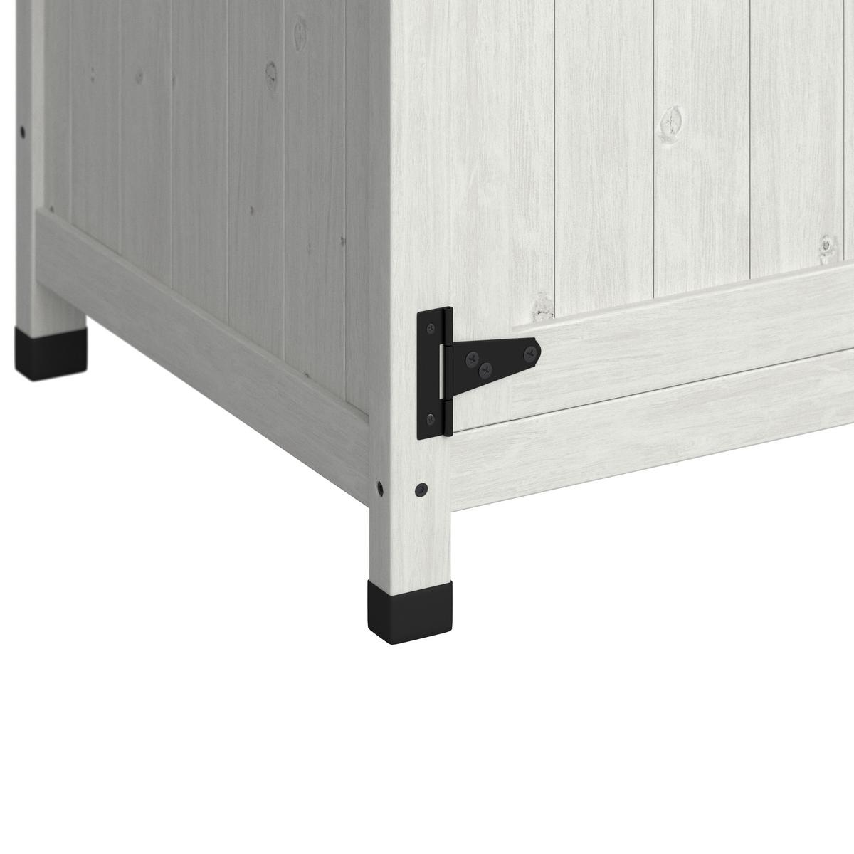 Gartenschrank Liana Weiß Echtholz - Schwarz/Weiß, MODERN, Holz/Metall (113/164/47cm) - Bessagi Garden