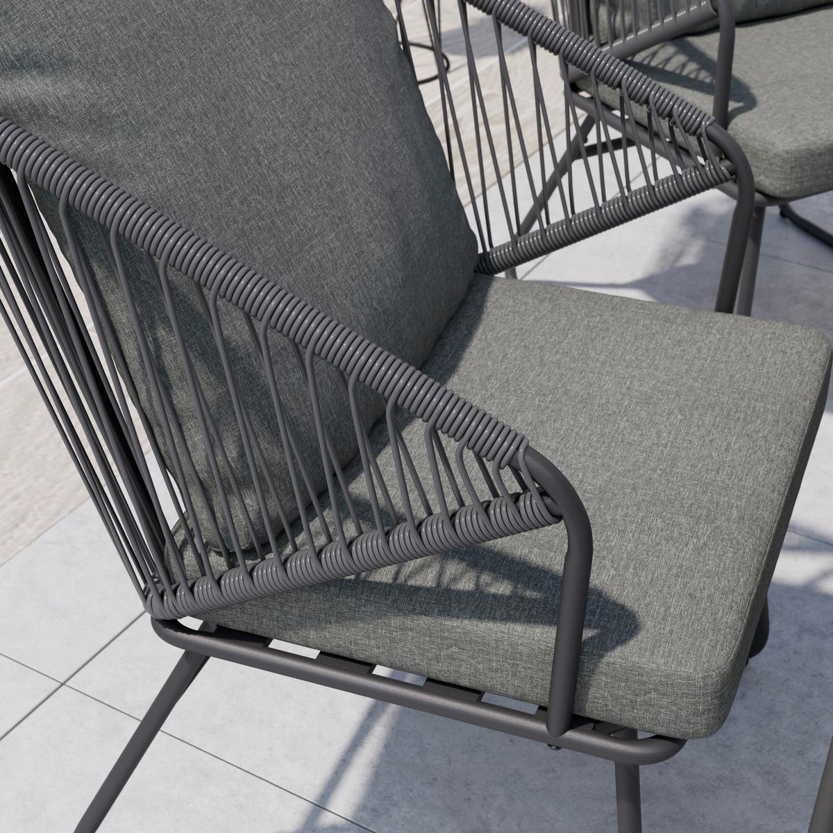 Set grădină Mathi - gri închis/negru, Modern, plastic/sticlă (85/76/180cm) - Mömax