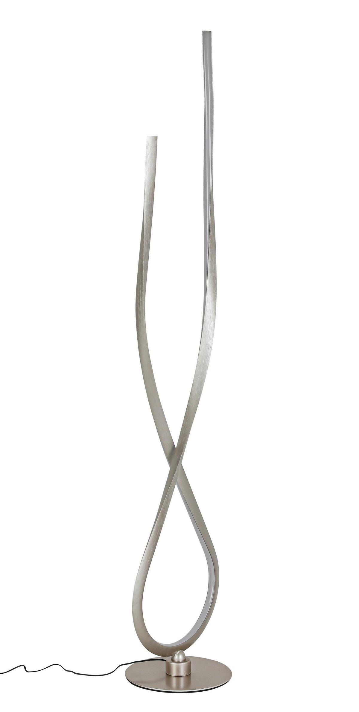 LED-Stehleuchte Kui Champagnerfarben max. 48 Watt - Champagner/Schwarz, MODERN, Kunststoff/Metall (26l)