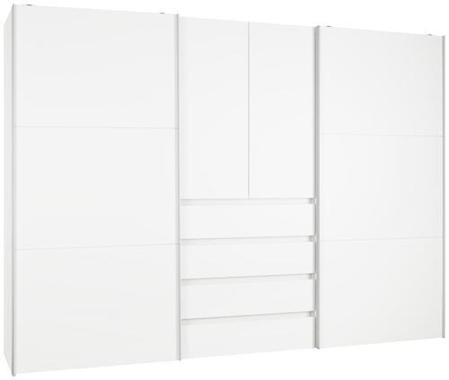 Kombischrank in Polarweiss - Weiss/Alufarben, Konventionell, Holzwerkstoff/Metall (300/216/68cm) - Premium Living