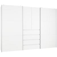 Kombischrank in Polarweiss - Weiss/Alufarben, Konventionell, Holzwerkstoff/Metall (300/216/68cm) - Premium Living