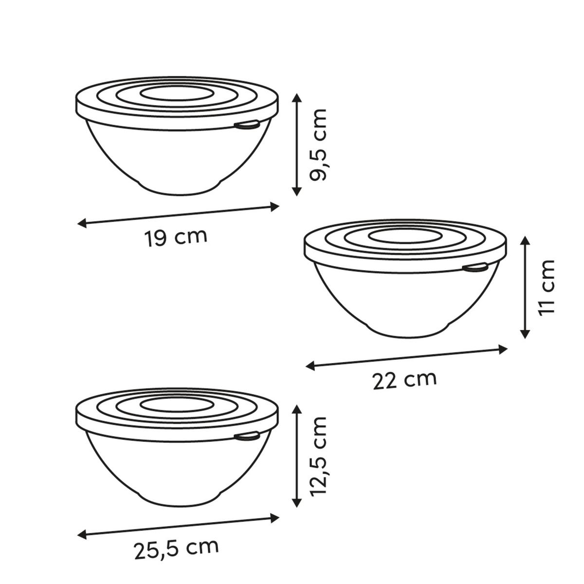 Set castroane salată 3/1 Lido - verde deschis/bej, Basics, plastic (26/12,5cm)