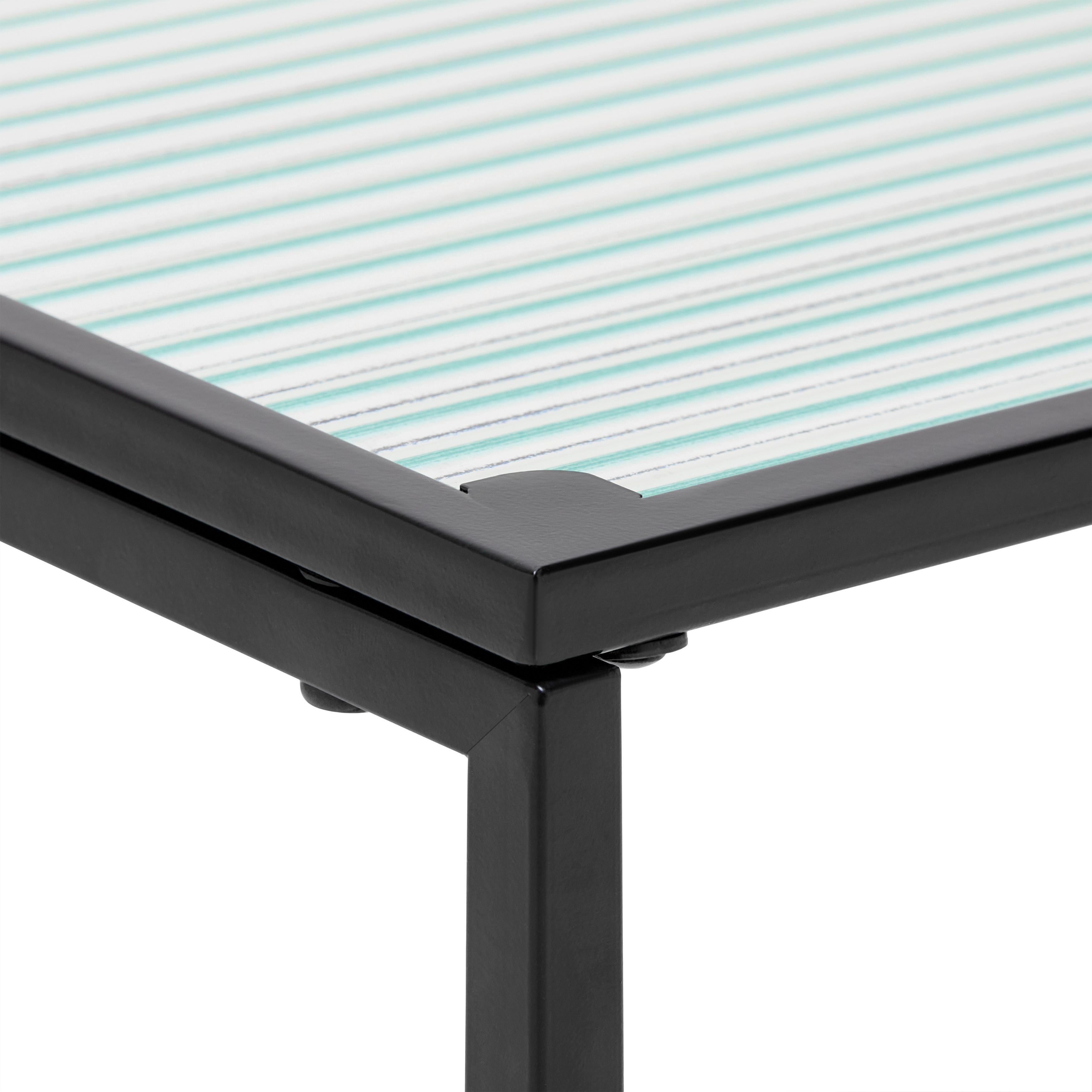 SOFFBORD LEON - svart/transparent, Modern, metall/glas (80/40/40cm) - Mömax