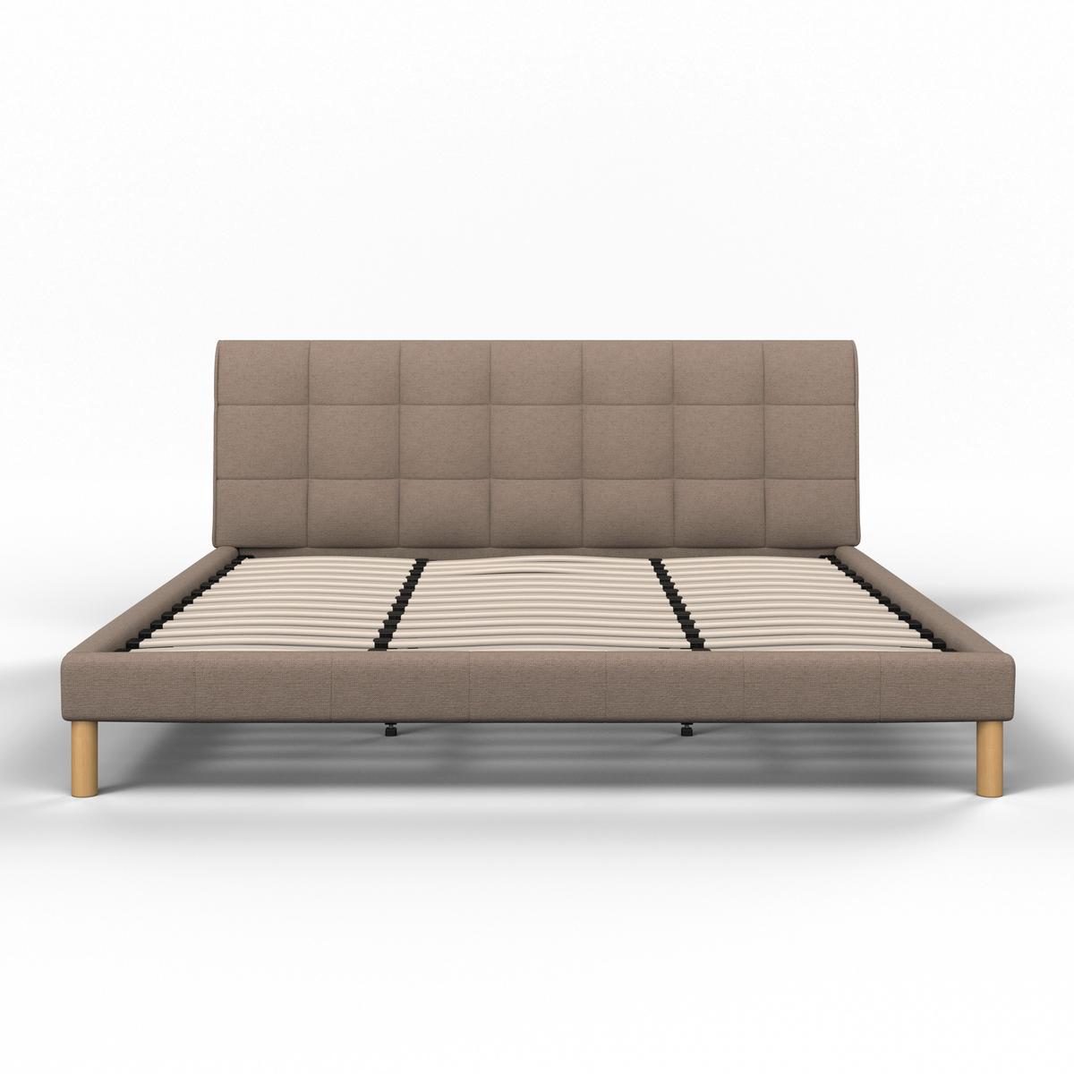 Oblazinjena Postelja Mara - sivobež/naravne barve, Moderno, kovina/tekstil (180/200cm) - Bessagi Home