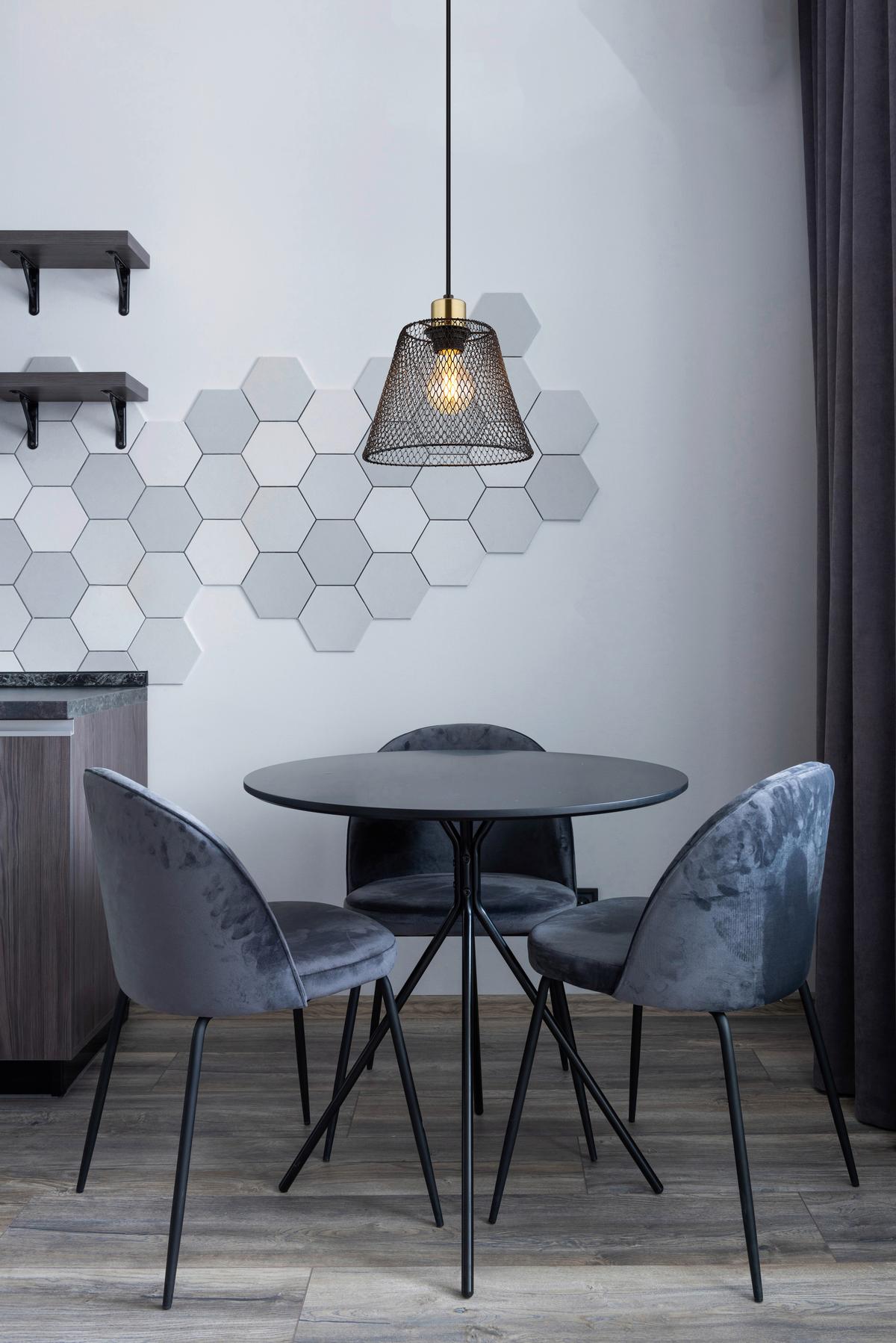 Hängeleuchte Baku Schwarz/Gold max. 40 Watt - Goldfarben/Schwarz, Design, Kunststoff/Metall (20/120cm) - Globo