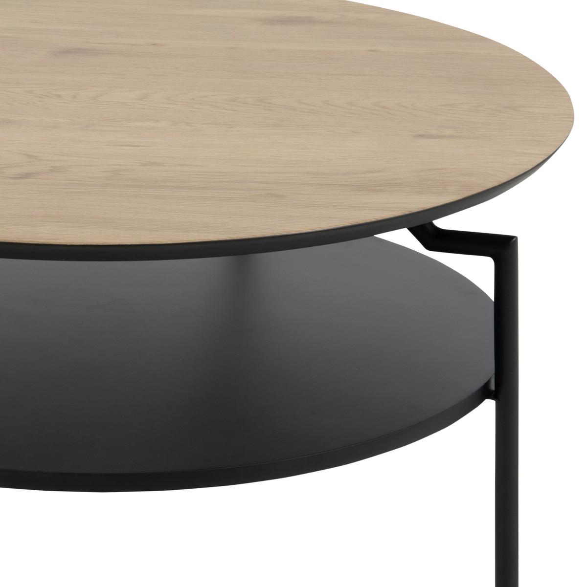 STOLIK KAWOWY GOLDINGTON - kolor dębowy/czarny, Trend, materiał drewnopochodny/metal (80/80/45cm) - Livetastic