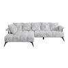 Kutna Garnitura Vanessa New - svijetlo siva/crna, Moderno, tekstil/metal (200/297cm) - Modern Living