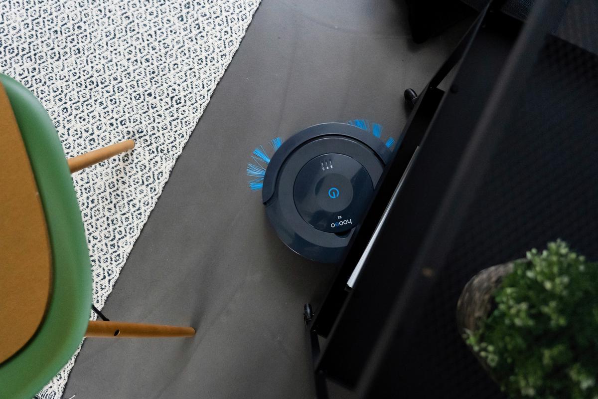 ROBOT ODKURZAJĄCY HOOGO RO 201 - niebieski/ciemnoszary, Konventionell, tworzywo sztuczne (28,5/7cm)