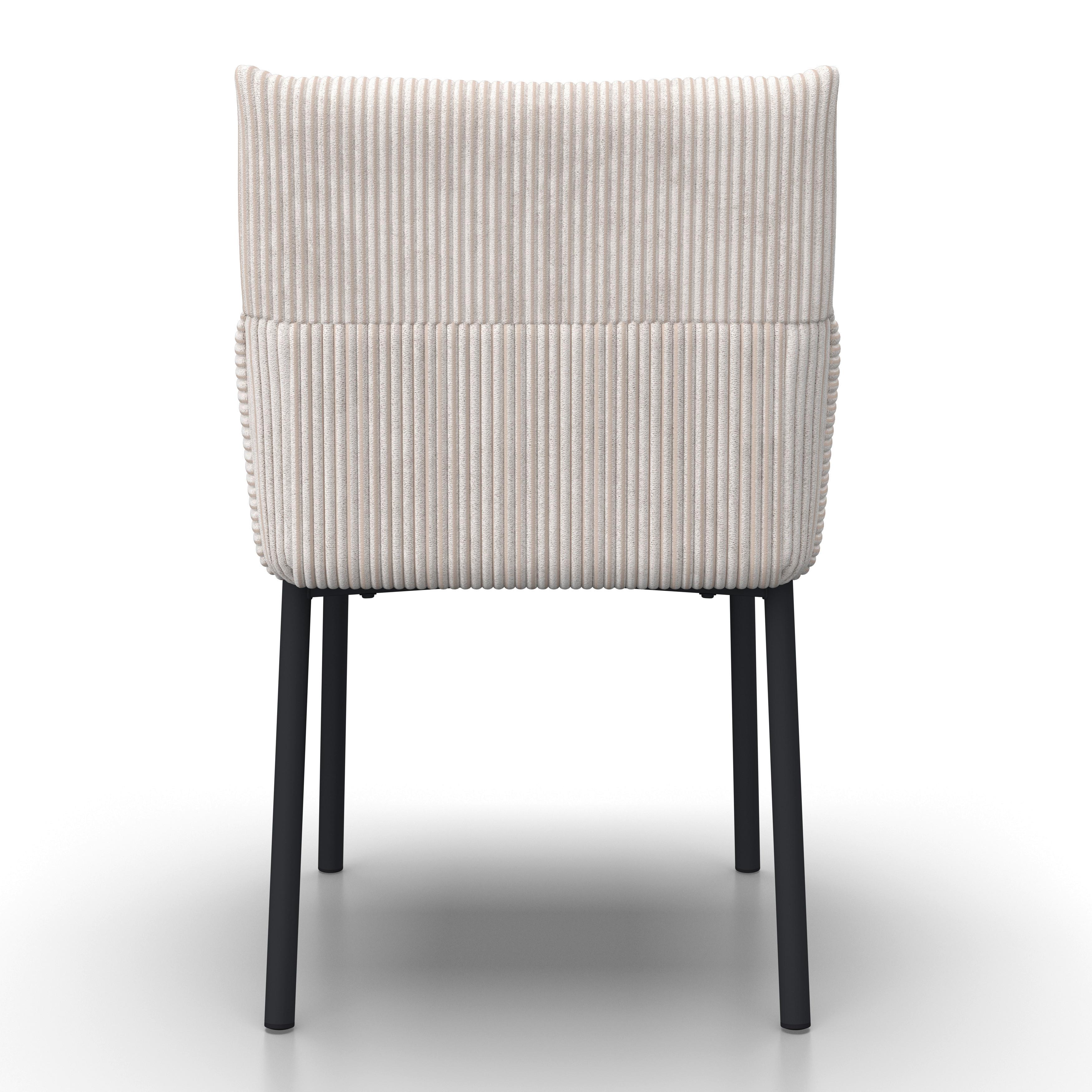 STOL MED ARMSTÖD SOFIA - beige/svart, Modern, metall/trä (57/87/58cm) - Bessagi Home