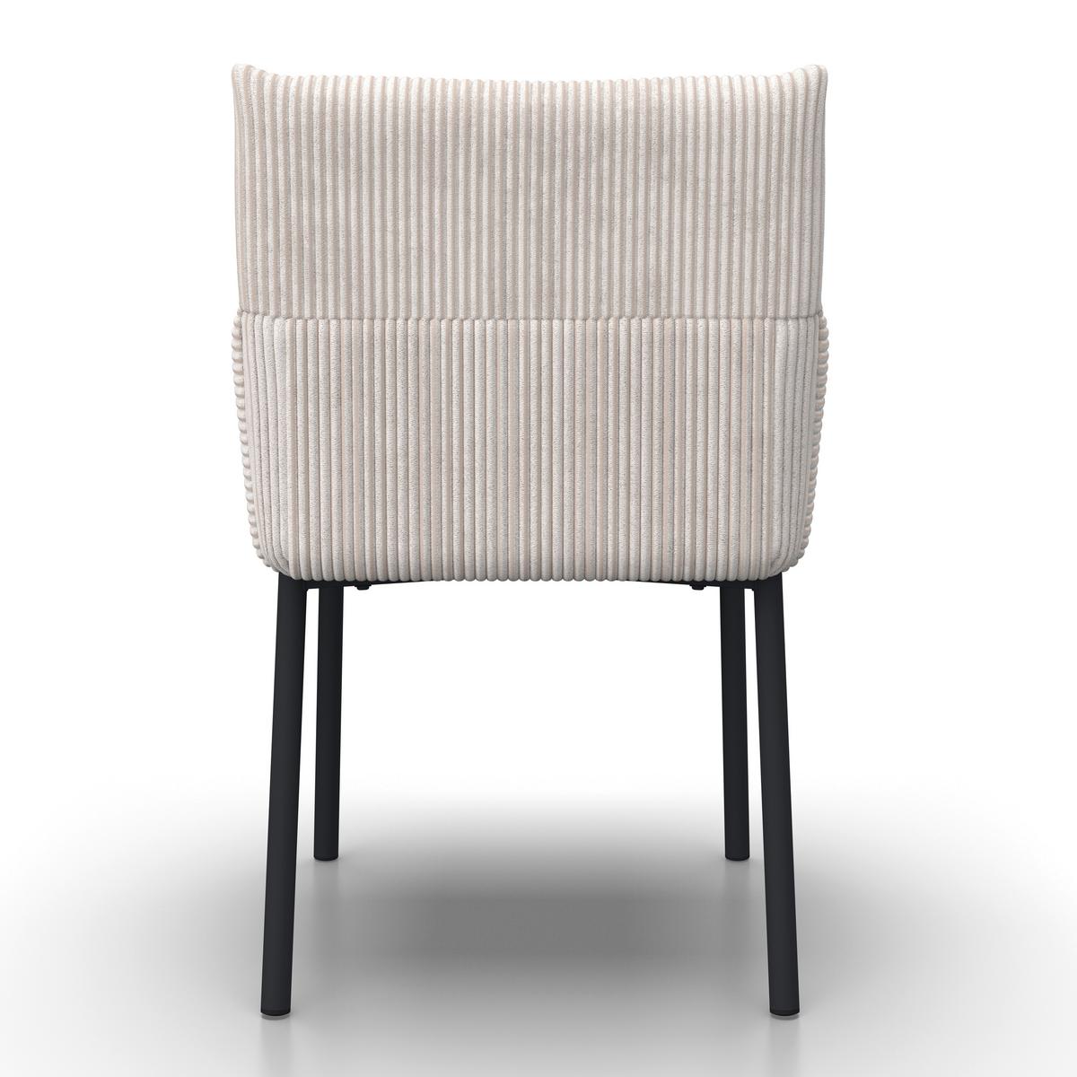 Armlehnstuhl Sofia Beige Cord Gepolstert - Beige/Schwarz, MODERN, Holz/Textil (57/87/58cm) - Bessagi Home