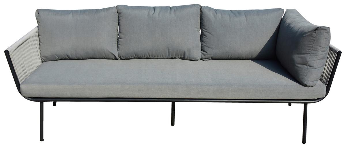 LOUNGEGARNITUR MICHAEL -INT- - Grau, Modern, Glas/Textil (252/65/203cm) - Mömax