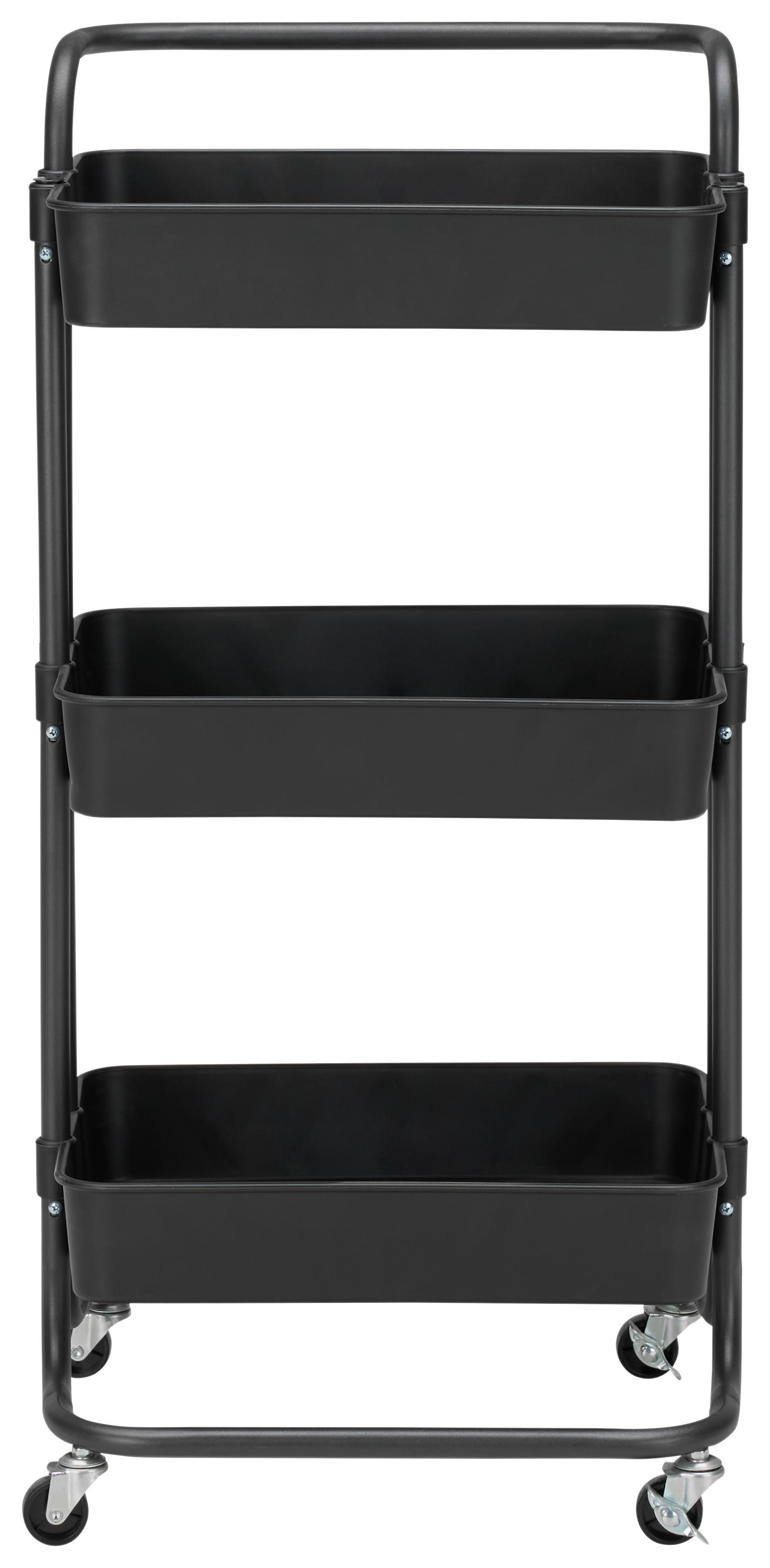 RULLVAGN CARL -SB- - svart, Modern, metall/plast (42/85,5/37cm) - Mömax