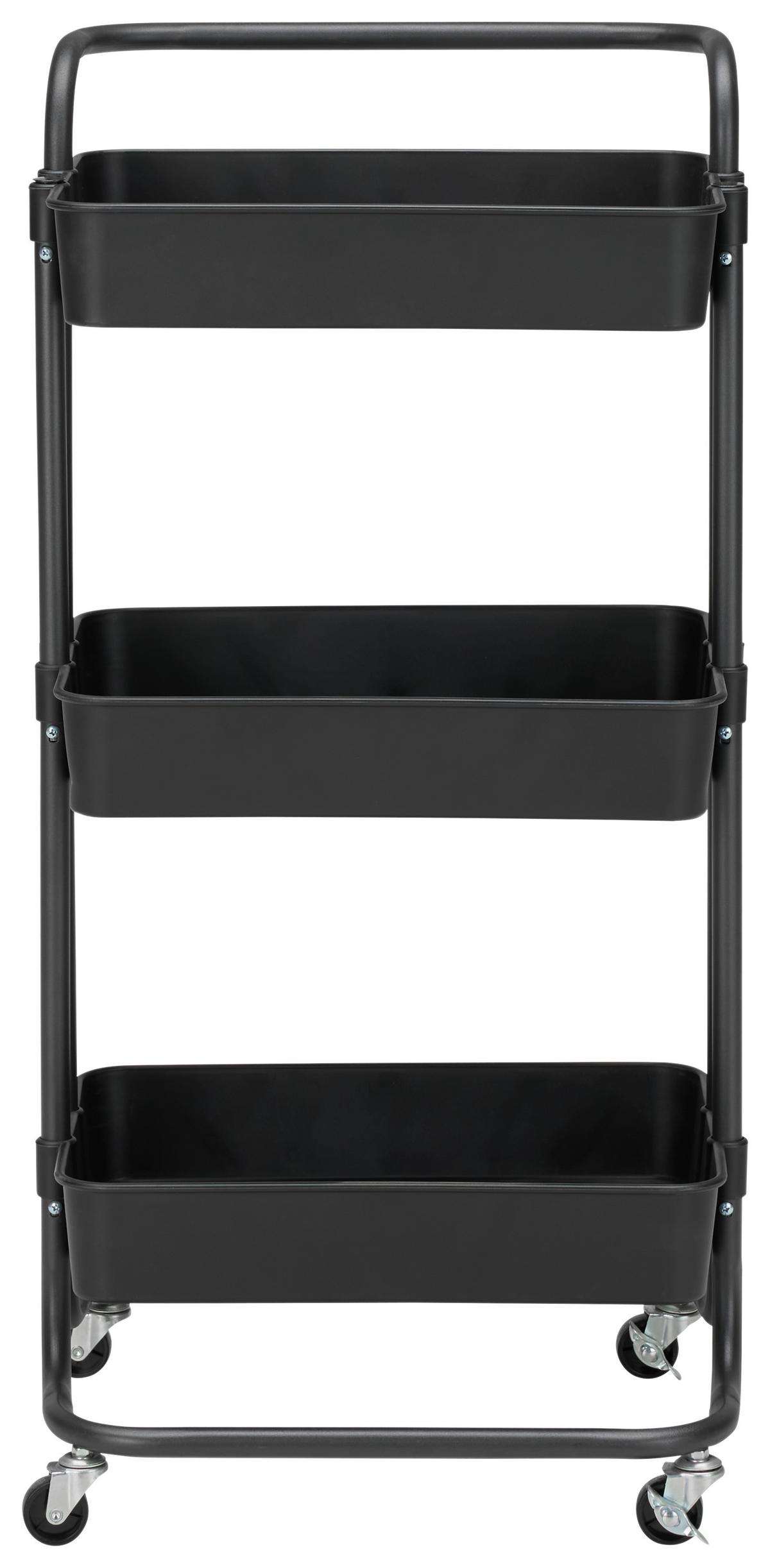 Višenamjenska Kolica Carl - crna, Moderno, metal/plastika (42/85,5/37cm) - Modern Living