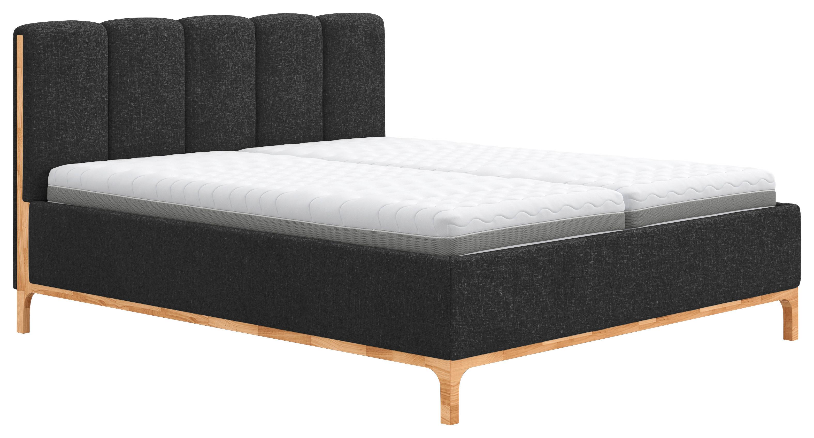 Kárpitozott Ágy Finca I. Pb - antracit, Konventionell, faalapú anyag/textil (160/200cm)