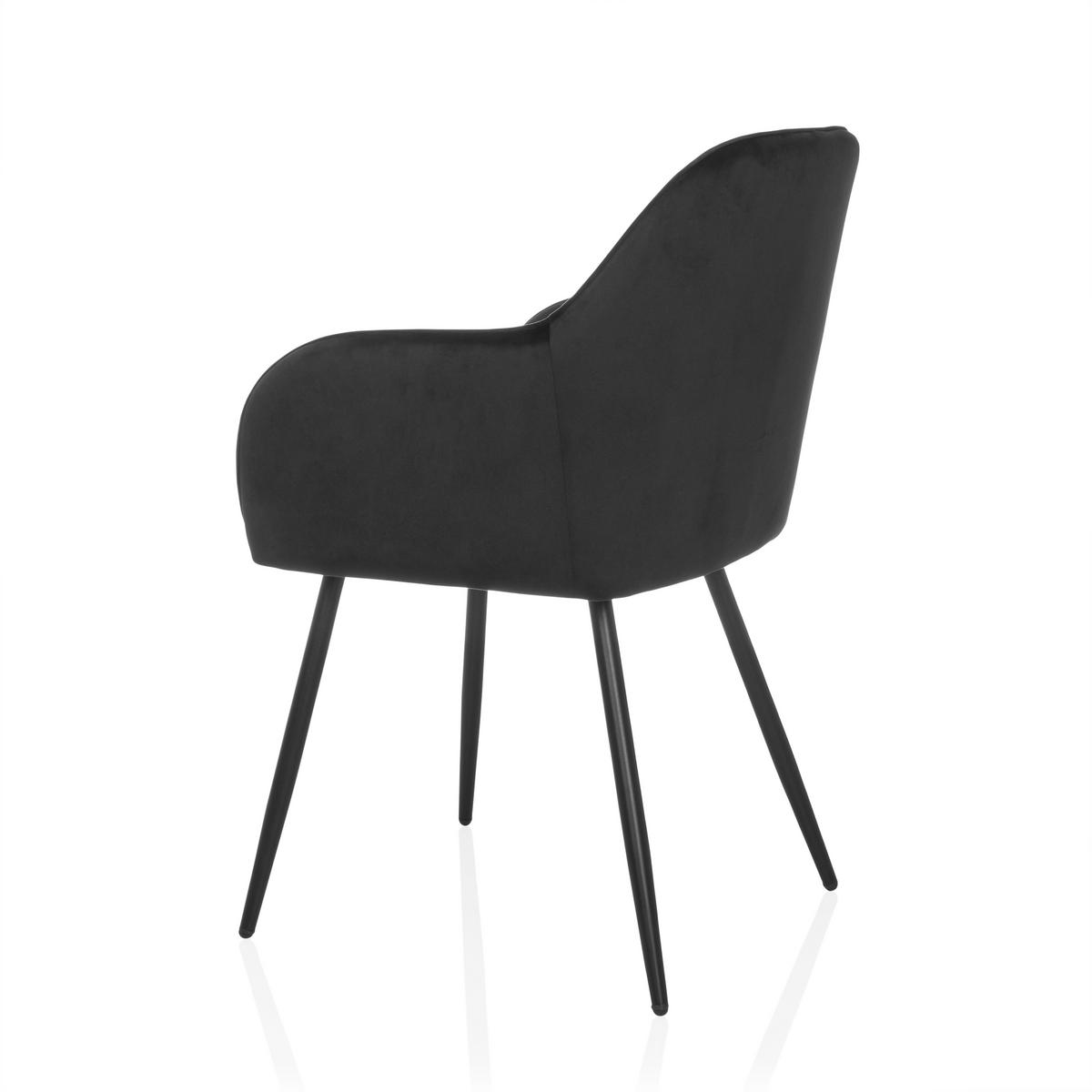 Naslanjač Charvelle, Črna - črna, Moderno, kovina/tekstil (55/86/58cm) - MID.YOU