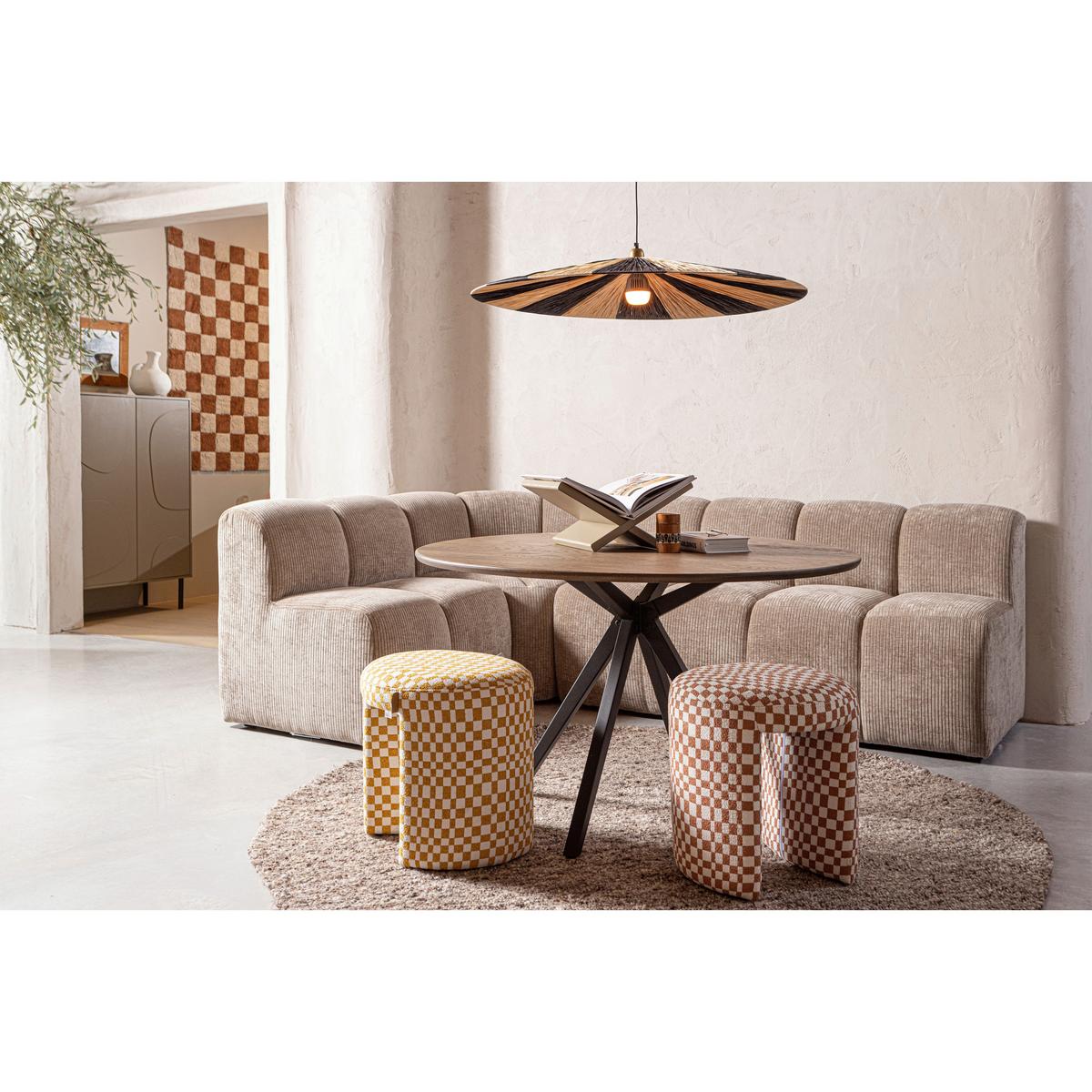Sitzbank Mojo Sandfarben B: 164cm - Sandfarben/Schwarz, MODERN, Kunststoff/Textil (164/83/73cm) - Livetastic