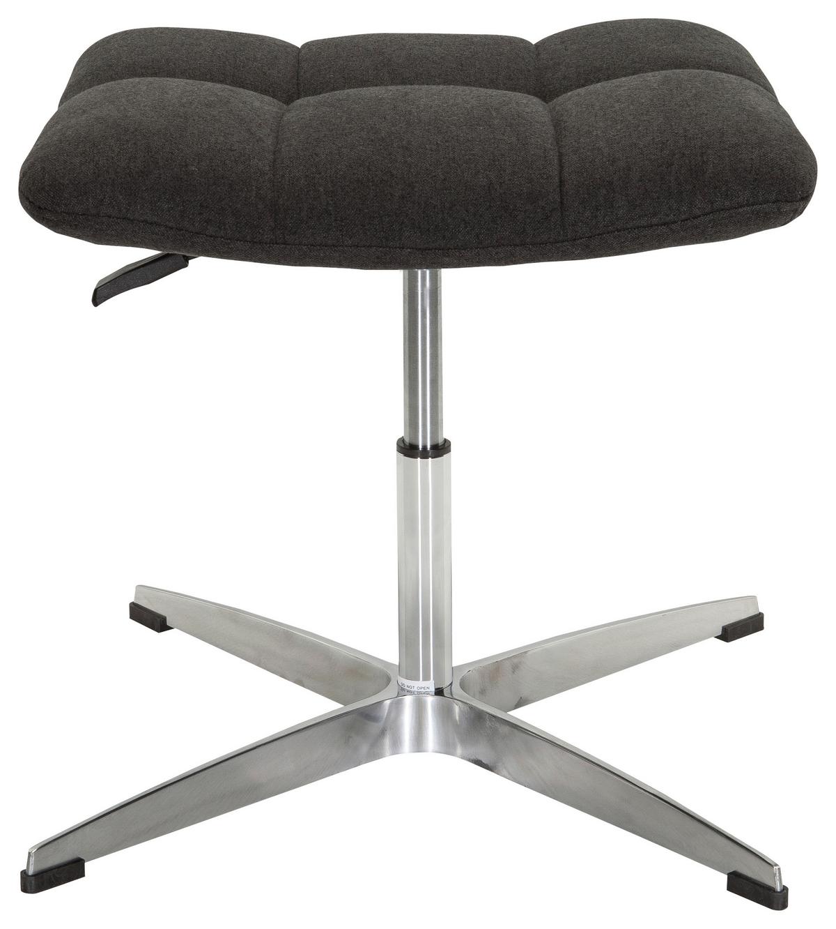 Bürohocker Saranto Schwarz - Silberfarben/Schwarz, MODERN, Textil/Metall (47/49/47cm) - MID.YOU