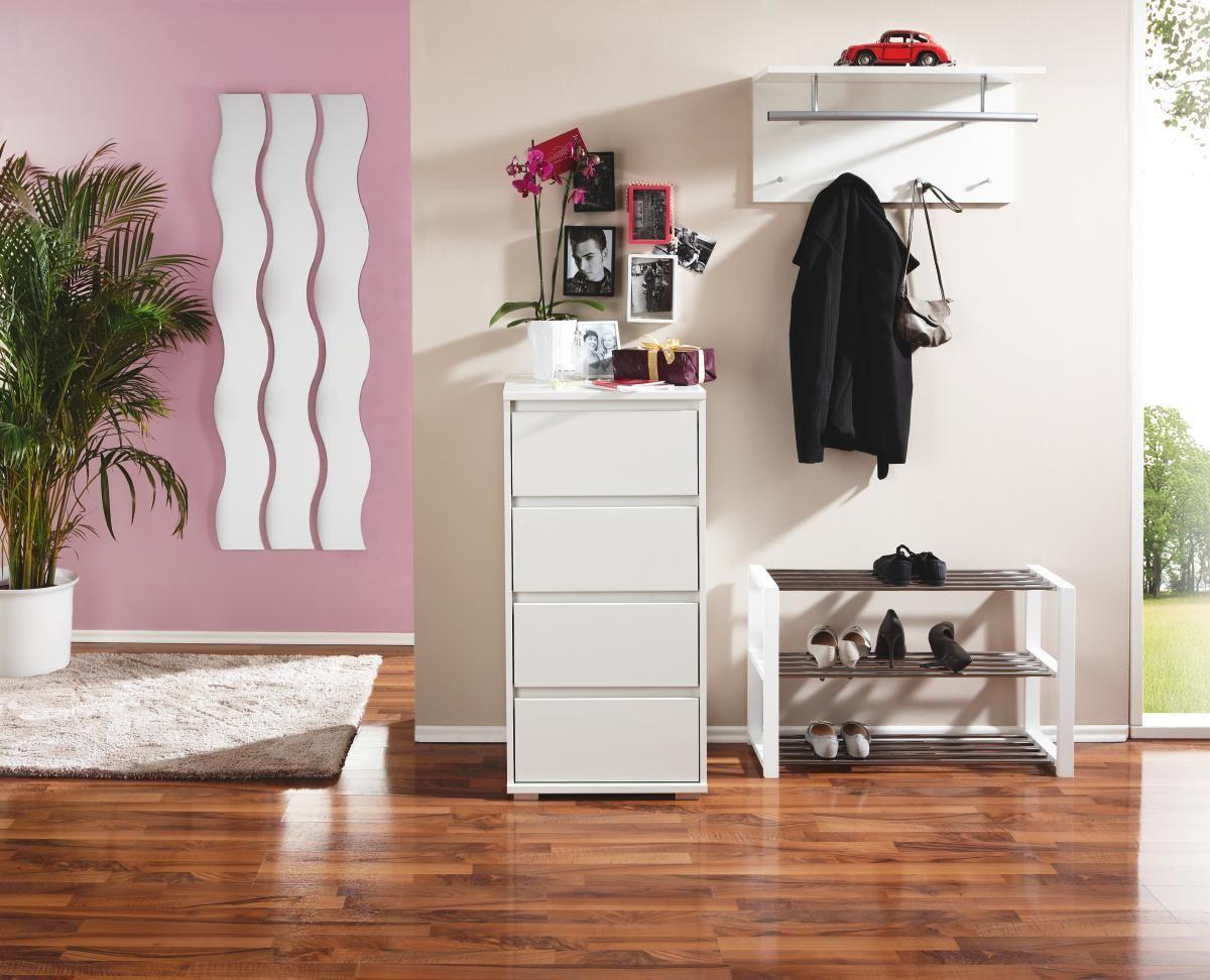 WIESZAK ŚCIENNY SPOT - biały, Modern, materiał drewnopochodny (72/35/30cm) - Carryhome