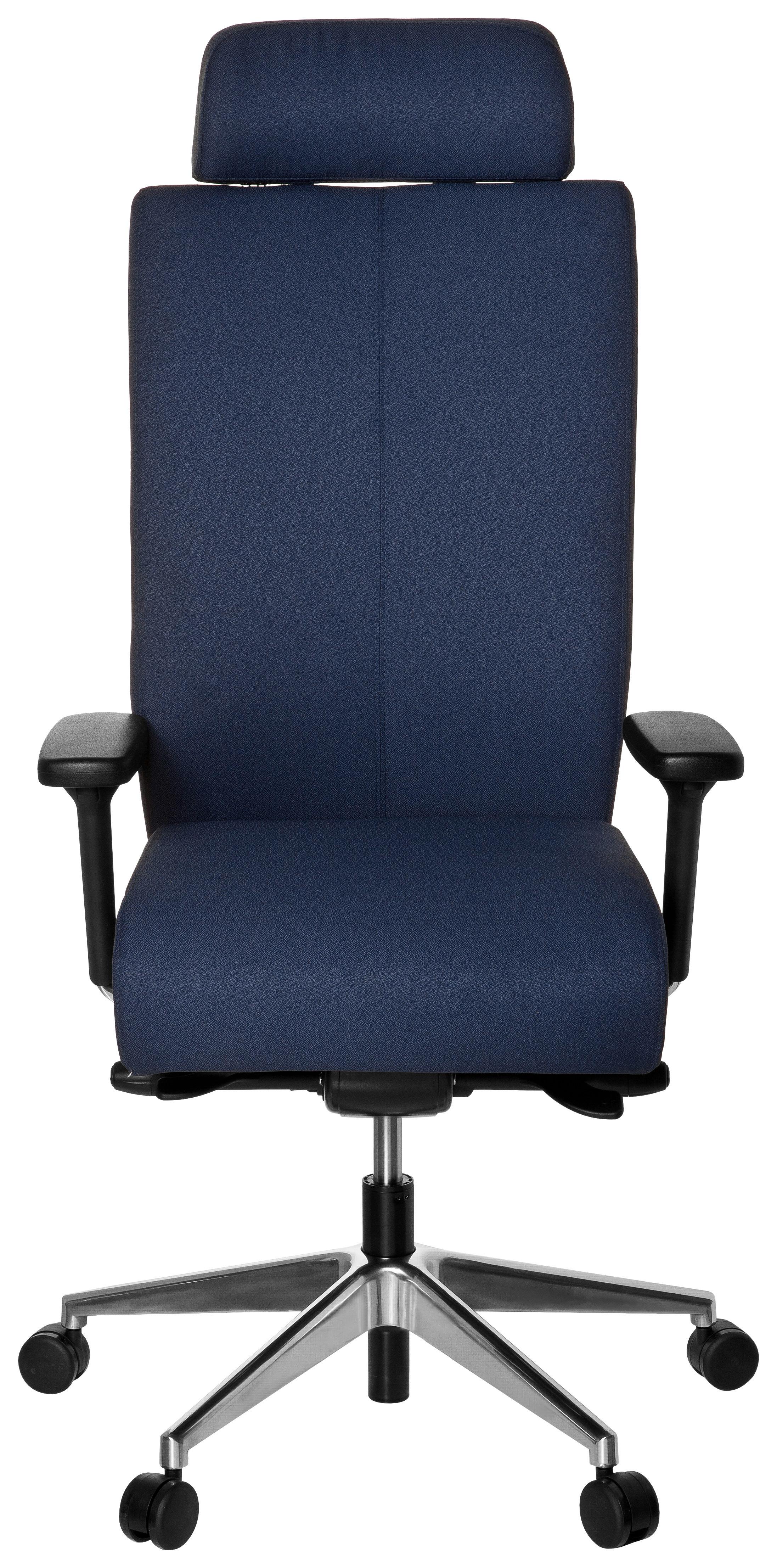 Pisarniški Stol Pro-tec Xxl, Modra - črna/barve aluminija, Moderno, kovina/umetna masa (59/138/49cm) - MID.YOU