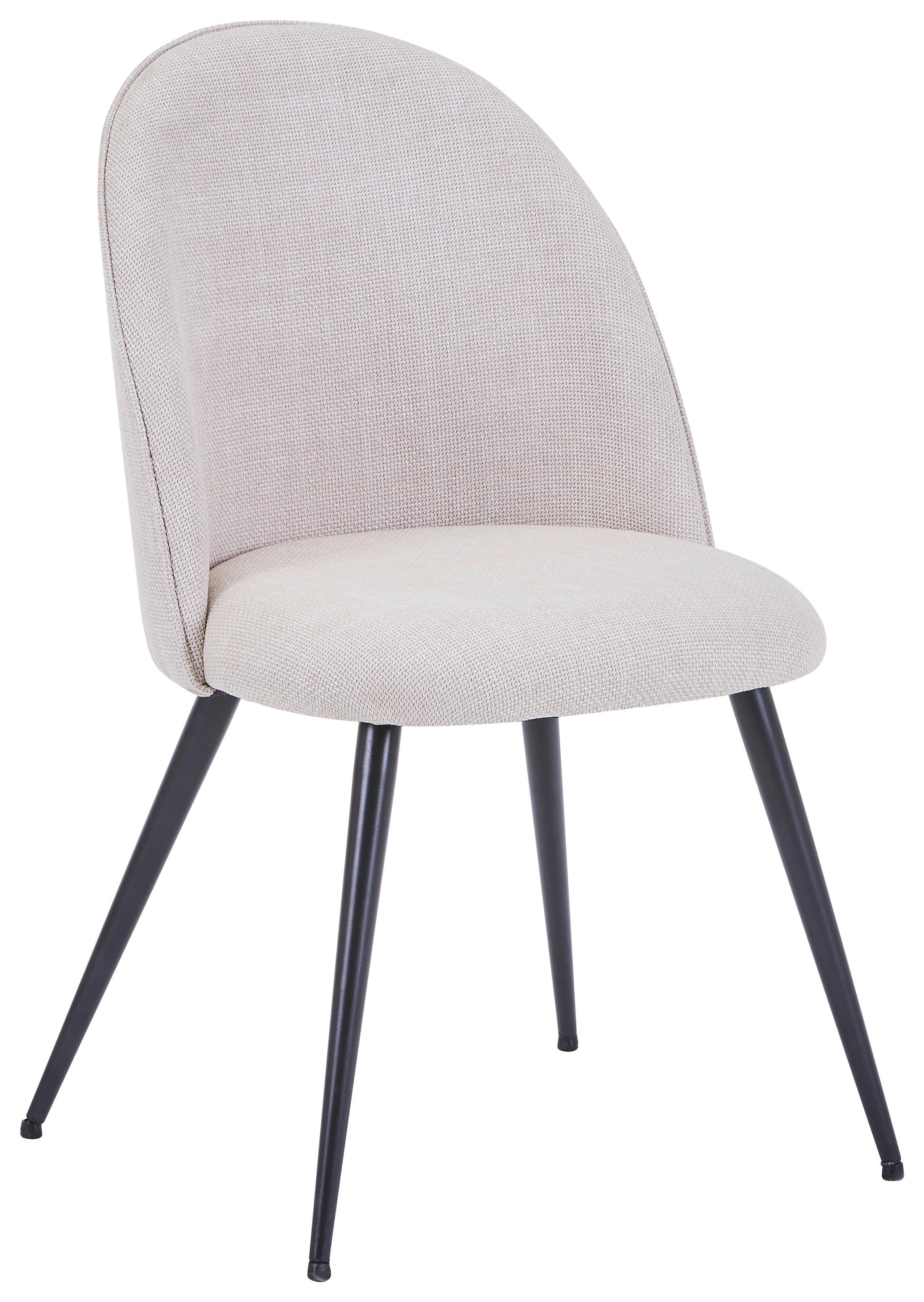 Stuhl Lotte Beige - Beige/Schwarz, Lifestyle, Textil/Metall (49.5/83.5/53.5cm) - Mömax