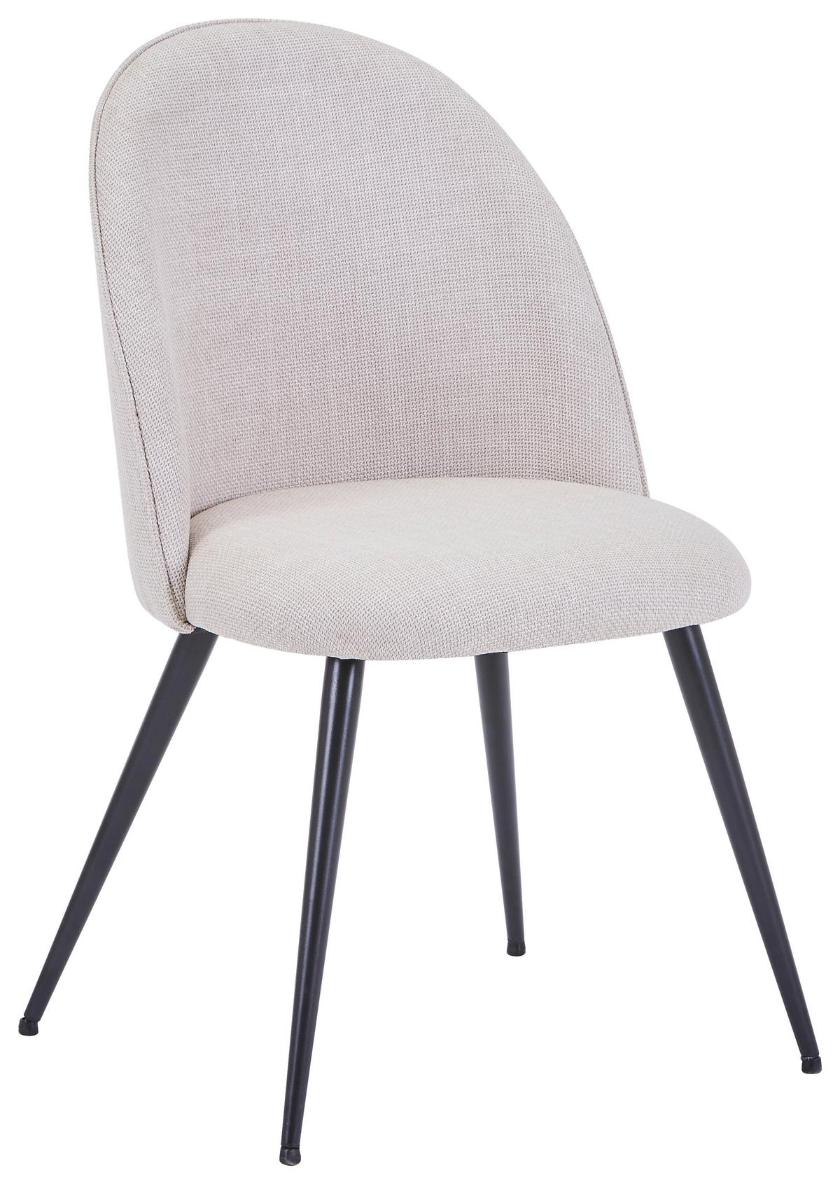Stuhl Lotte Beige - Beige/Schwarz, Lifestyle, Textil/Metall (49.5/83.5/53.5cm) - Mömax