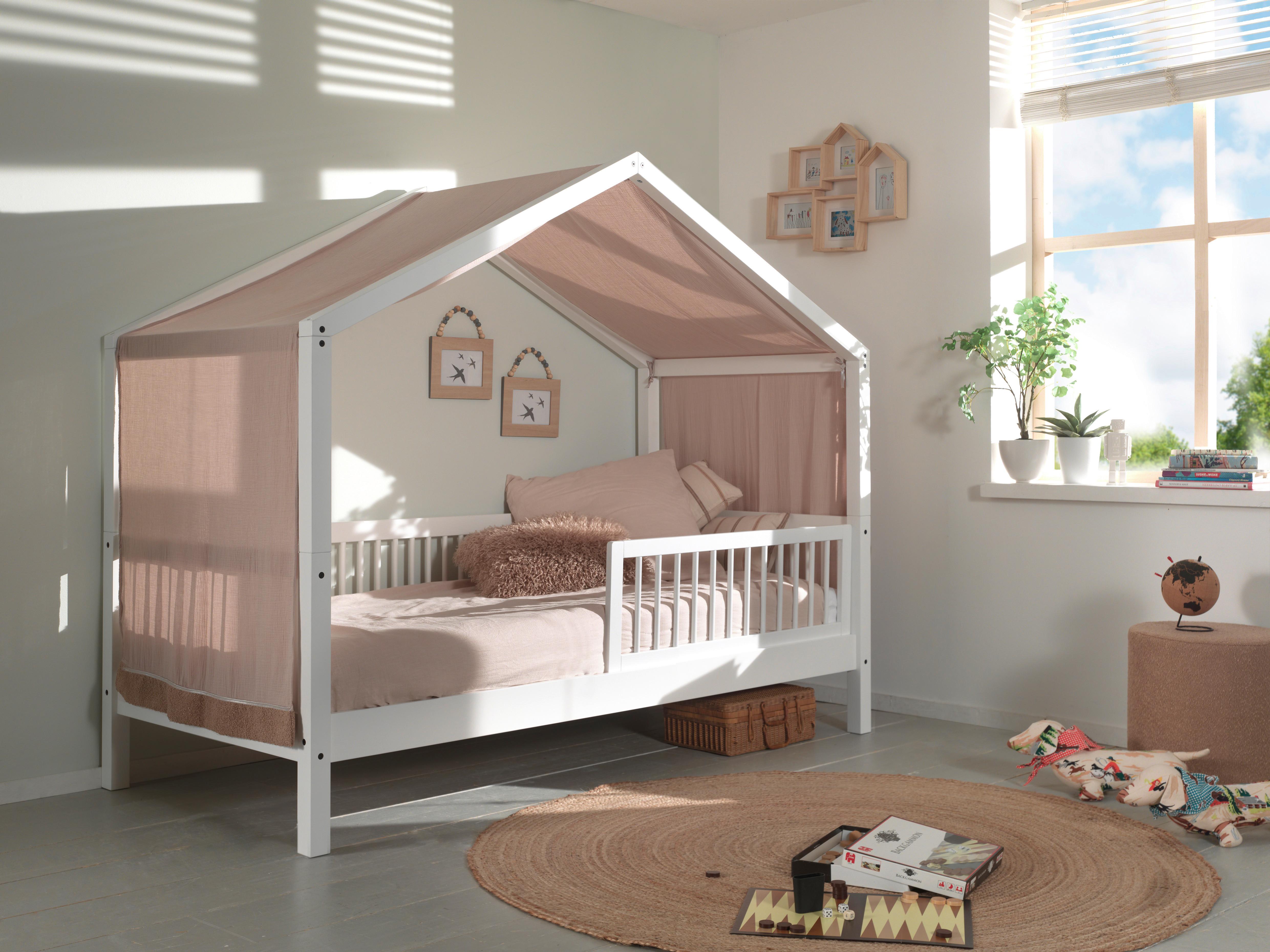 Hausbett FORREST Weiß ca. 90x200 cm Echtholz Buche - Naturfarben/Weiß, MODERN, Holz (90/200cm) - Vipack