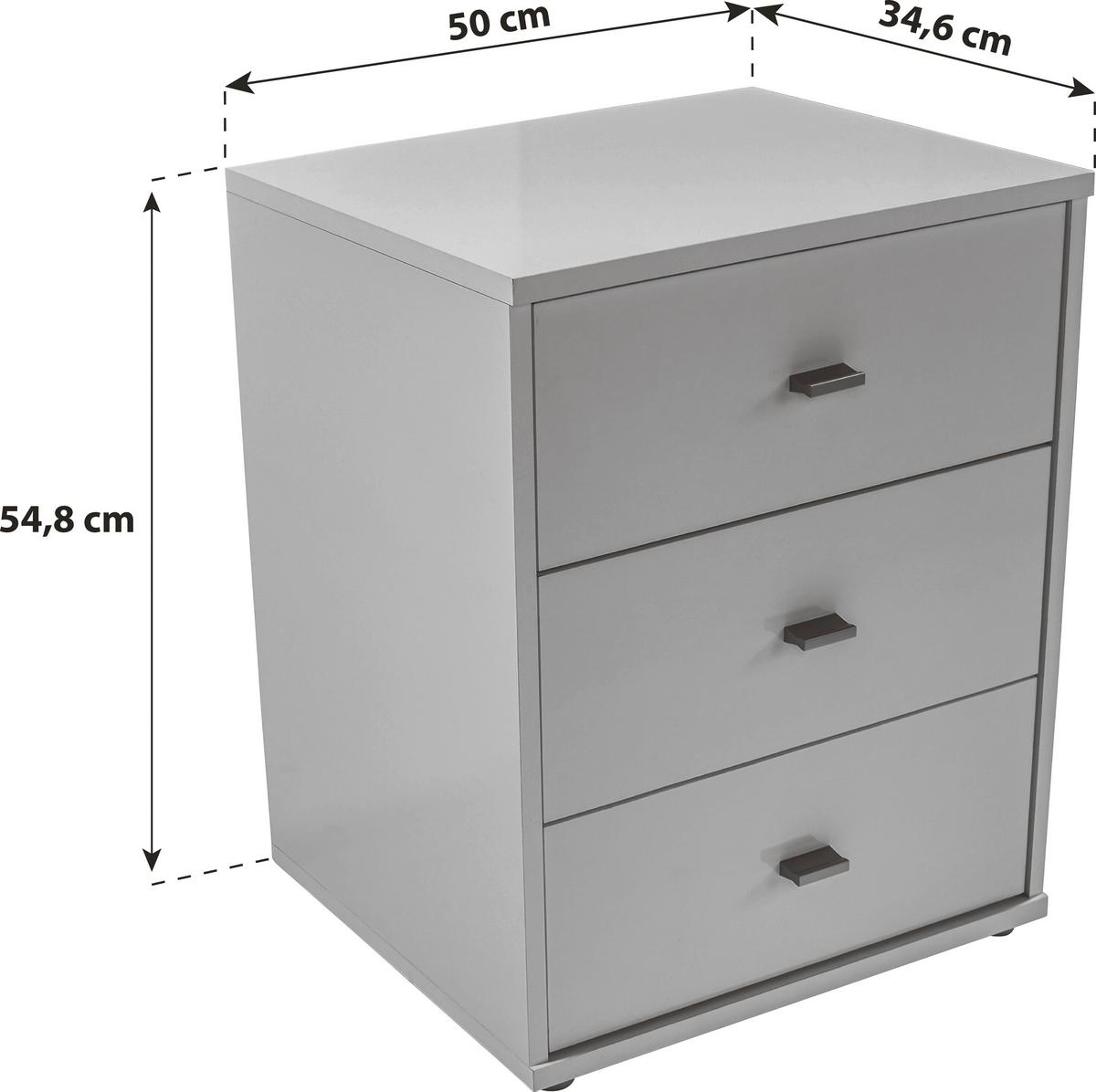 Nočna Omarica 4-You New - barve kroma/barve hrasta, Konvencionalno, umetna masa/leseni material (50/54,8/34,6cm) - Mömax