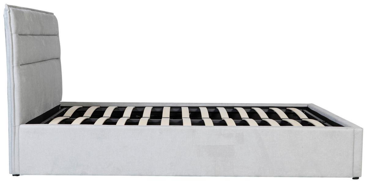 Polsterbett Sienna Hellgrau ca. 160x200cm - Hellgrau/Schwarz, LIFESTYLE, Holz/Kunststoff (160/200cm) - Based